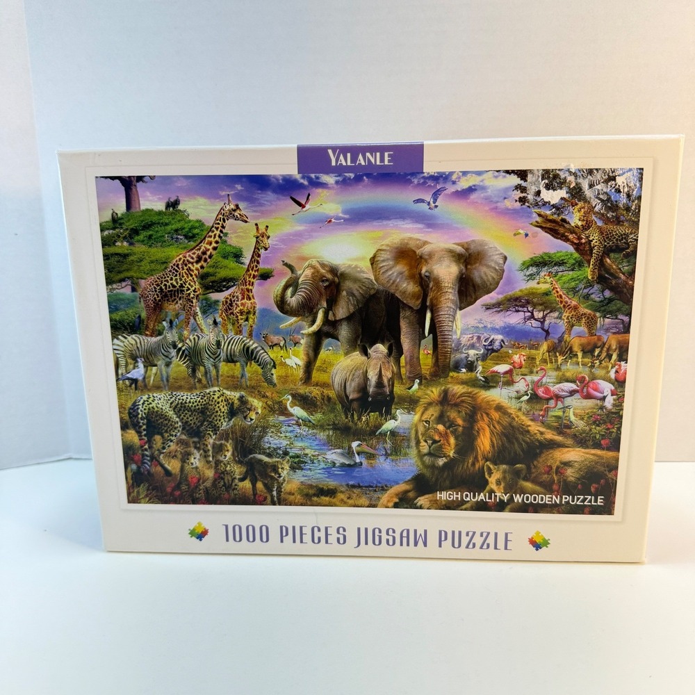 Yalanle Jigsaw Puzzle 1000 Pieces Multicolor African Safari Animals Complete
